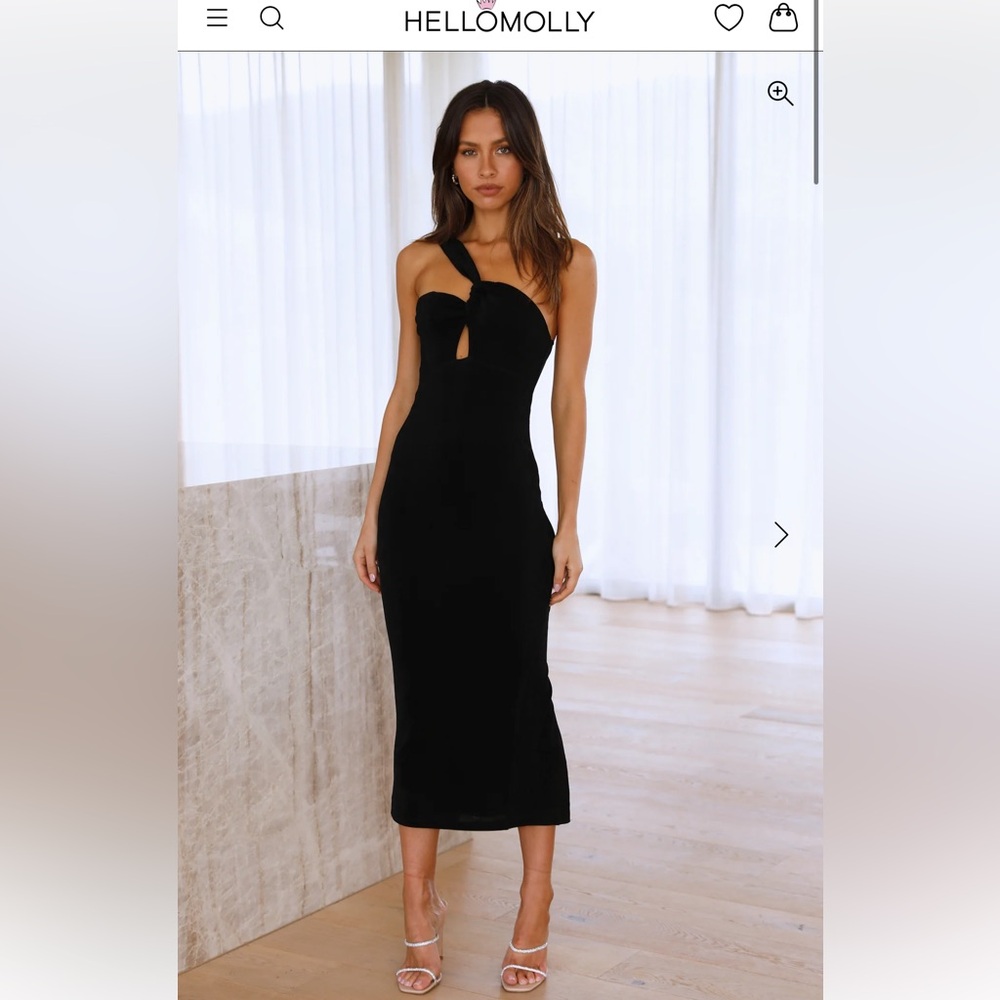 NWT black midi dress